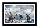 Cuadro enmarcado negro snowboard, acrobacias en montaña