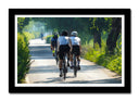Cuadro enmarcado negro ciclismo, carrera en carretera