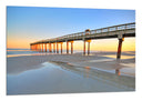 Cuadro Puente sobre la playa, atardecer