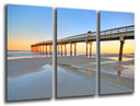 Tríptico Puente sobre la playa, atardecer