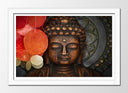 Cuadro enmarcado blanco buda oriental, relajacion ,relax ,meditacion, zen