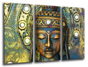 Tríptico buda oriental ,relajacion ,tonos dorados, meditacion ,zen