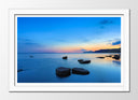 Cuadro enmarcado blanco Paisaje Naturaleza Lago Azul Atarceder
