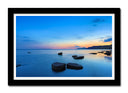 Cuadro enmarcado negro Paisaje Naturaleza Lago Azul Atarceder