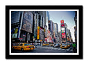 Cuadro enmarcado negro ciudad new york, taxi, manhattan