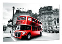 Cuadro ciudad londres, atobus rojo, blanco y negro
