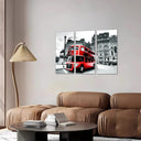 Estancia ciudad londres, atobus rojo, blanco y negro