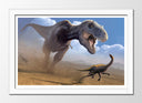 Cuadro enmarcado blanco Infantil Dinosaurios T-Rex