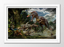 Cuadro enmarcado blanco Infantil Dinosaurios