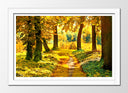 Cuadro enmarcado blanco paisaje bosque atardecer,naturaleza