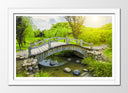 Cuadro enmarcado blanco Paisaje Puente Sobre Rio en el Bosque,naturaleza