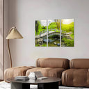 Paisaje Puente Sobre Rio en el Bosque,naturaleza