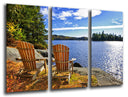 Tríptico Paisaje Naturaleza Lago Ontario Canada