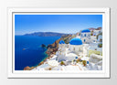 Cuadro enmarcado blanco paisaje ciudad de santorini, Grecia