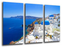 Tríptico paisaje ciudad de santorini, Grecia