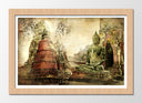 Cuadro enmarcado natural buda oriental ,paisaje vintage, relajacion ,meditacion,zen