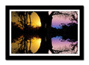 Cuadro enmarcado negro Puesta de Sol en el Bosque,naturaleza