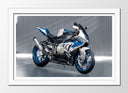 Cuadro enmarcado blanco Moto BMW Azul