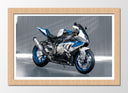 Cuadro enmarcado natural Moto BMW Azul