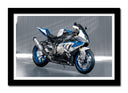 Cuadro enmarcado negro Moto BMW Azul