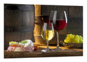 Cuadro bodegon, vino, uvas