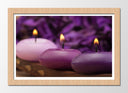 Cuadro enmarcado natural oriental, morado, velas ,relajacion, meditacion, zen