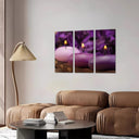 Estancia oriental, morado, velas ,relajacion, meditacion, zen