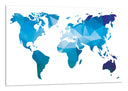 Cuadro mapamundi, colores azules