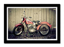 Cuadro enmarcado negro Moto Harley-Davidson, color rojo