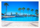Lámina paisaje vacaciones, piscina, sol, tropical
