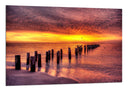 Cuadro paisaje playa, atardecer, tonos calidos