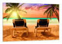 Cuadro playa tropical, hamacas,vacaciones, relax