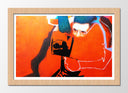 Cuadro enmarcado natural imagen abstracta, colores vivos, naranja