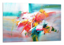 Cuadro abstracto, tonos frios y rojo