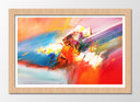 Cuadro enmarcado natural abstracto colores llamativos, calidos