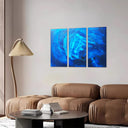 Estancia abstracto en tonos azules, frio