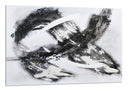 Cuadro abstracto, trazos en negro imitacion carboncillo
