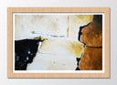 Cuadro enmarcado natural abstracto colores tierra, predomina marron