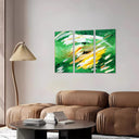 Estancia abstracto colores verdes, evoca tropical