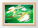 Cuadro enmarcado natural abstracto colores verdes, evoca tropical