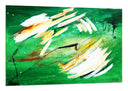 Cuadro abstracto colores verdes, evoca tropical