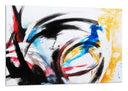 Cuadro abstracto, trazon en negro y tonos azules