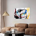 Estancia abstracto, trazon en negro y tonos azules