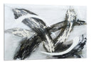 Cuadro abstracto, trazos negro imitan carboncillo