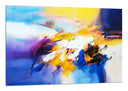 Cuadro abstracto, tonos azules, amarillos