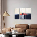 Estancia abstracto combina azul con beige