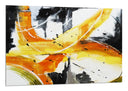 Cuadro abstracto, colores vivos amarillo con negro