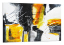 Cuadro abstracto, colores vivos amarillo con negro