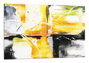 Cuadro abstracto, colores vivos amarillo con negro