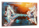 Cuadro abstracto, mezcla de gama de colores, ocres, azules, amarillos